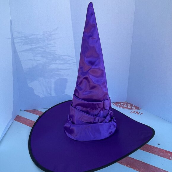 Brand New (4 available) One Size Tiered Tall Pointy Metallic Purple Witch's Hats - Picture 2 of 16